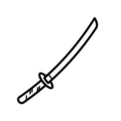 Japanese samurai katana sword - vector icon