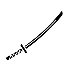 Japanese samurai katana sword - vector icon
