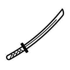 Japanese samurai katana sword - vector icon
