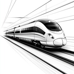 Fototapeta premium High-speed train speeding through a tunnel.