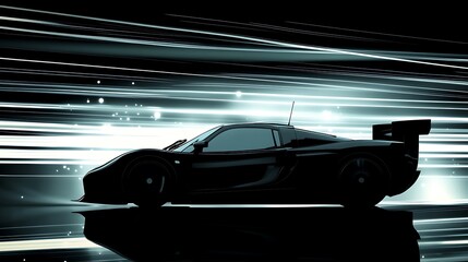 Black car in motion. (1)