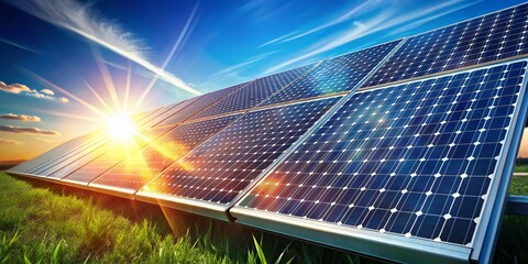 Top View Solar Panel 3D Render, Clean Energy, Renewable Energy, Sustainable Power, Photovoltaic Cell, Solar Technology, Energy Efficiency