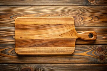 Top View Wooden Cutting Board, Kitchen Serving Board, Natural Wood Grain, Smooth Texture, Handle