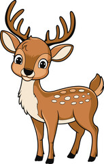 Fototapeta premium Cute Cartoon Deer Character