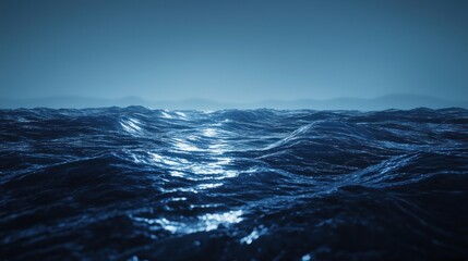 Fototapeta premium Midnight Ocean: A Serene Night at Sea