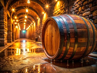 Tuscan Winery Night Photography: Chianti Wine Barrel Cleaning -  Nighttime Winemaking Imagery