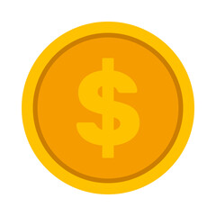 Obraz premium Isolated Dollar coin illustration vector design, Money currency symbol in Flat style, Economy, Financial and Investing Infographic, Business graphic elements, vector stock