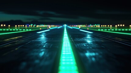 Futuristic Highway at Night: A Cyberpunk Dreamscape