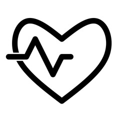 Heartbeat icon on the white background.