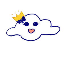 the king cloud and queen cloud with them expressions