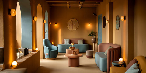  of a relaxed and inviting space with warm lighting