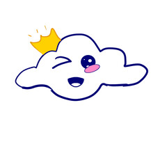 the king cloud and queen cloud with them expressions