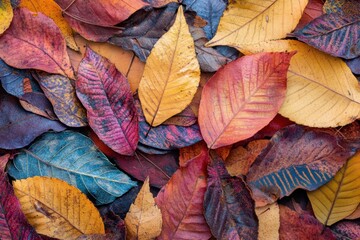 Colorful Autumn Leaves Scattered On The Ground