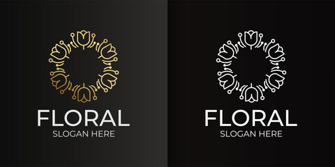 minimalist logo for decorative flowers