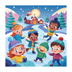 Winter season concept vector illustration
