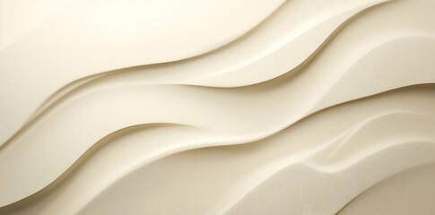 Obraz premium A textured, wavy surface in soft beige tones, creating a modern and elegant backdrop.