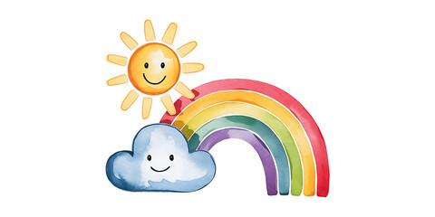 A watercolor style illustration of a fun, isolated on a white background cutout png design asset