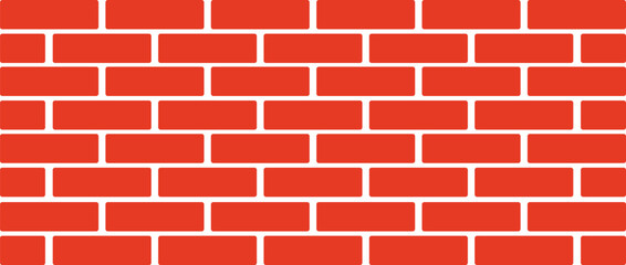 Red brick wall seamless Vector illustration background.