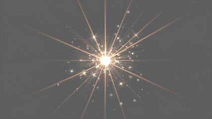 Obraz premium Lens flare effect of sparkling sun or starlight ray and glittering sparkle on background. Vector isolated twinkling star or sun space explosion and twinkling bokeh glitter sparkle. Generative AI