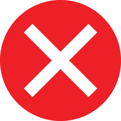 Red cross mark  icon. Cancel icon. No icon, Ban icon.