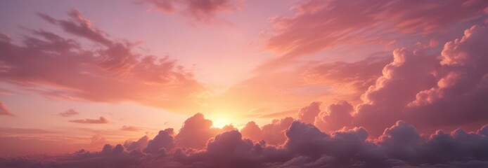 Fototapeta premium Blurred sunset hues, soft orange and pink clouds, pink, clouds, illustration