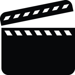 Movie clapper board icon. Open movie clapper. Vector illustration.