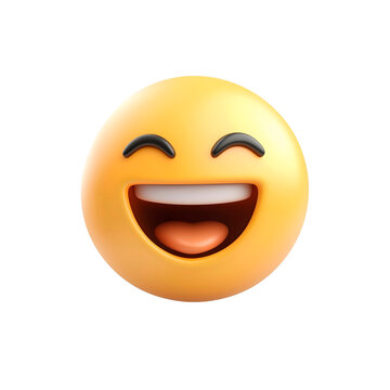 Naklejki isolated 3d laughing emoji on plain background joyful emoticons happy reaction icons