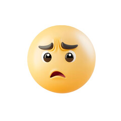 Fototapeta premium isolated 3d thinking emoji on plain background emoticons confused reaction icons