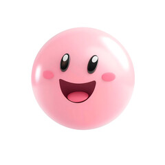 Naklejka premium isolated 3d happy emoji on plain background cute emoticons smiley reaction icons pink emoji