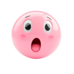 Fototapeta premium isolated 3d surprised emoji on plain background shocked emoticons reaction icons pink emoji