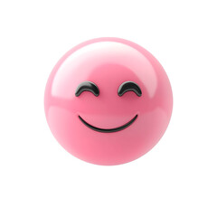 Fototapeta premium isolated 3d smiley emoji on plain background pink smiling emoticons friendly reaction icons