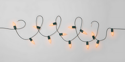 A vector illustration of fairy lights with a cutout design, isolated on a white background