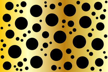 special background of black circles on gold background