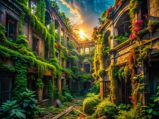 Fototapeta premium Urban Exploration Photography: Discovering the Origin of Forgotten Places - Dark, Gritty, Mysterious