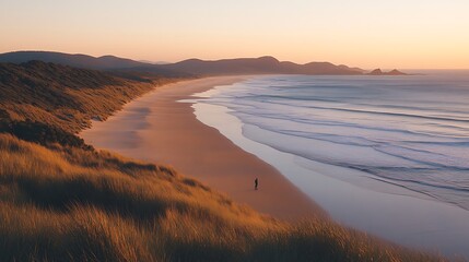 Obraz premium Coastal view, lone figure.