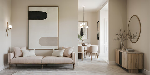 A minimalist classic interior design of a modern home hall entryway