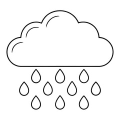 coloring page with  cloud and raindrops