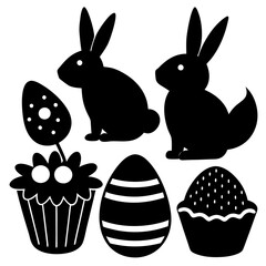 Easter Delights and Sweet Treats vector silhouette