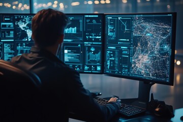 Transparent display HUD elements collection in command center and smart cities interface design 