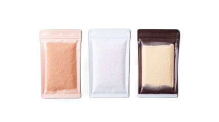 Variety of Colorful Cosmetic Powders in Individual Packaging