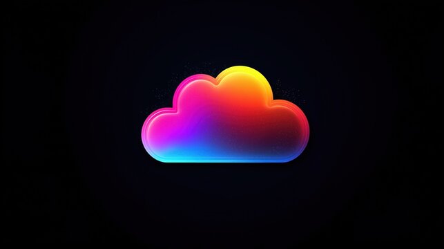 Modern colorful cloud logo design. Vibrant gradient cloud symbol. Creative tech icon for digital storage services. Cloud data storage concept. Cloud computing illustration. Tech symbol for online