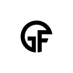 G F half circle letter logo. for initials, organization template