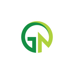 G N half circle letter logo. for initials, organization template