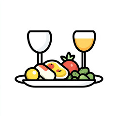 A plate with three different foods on it. The plate is white and the food is colorful. 