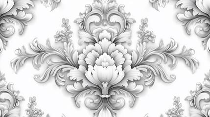 Fototapeta premium Elegant gray floral pattern design ideal for wallpaper or fabric applications in modern interiors