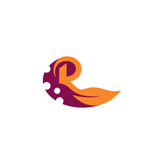 R letter logo combination leaf vector icon, for business template
