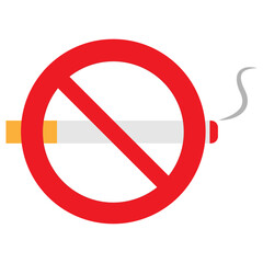 Stop smoking, no smoking flat design