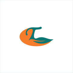 T letter logo combination with leaf vector icon, for business template