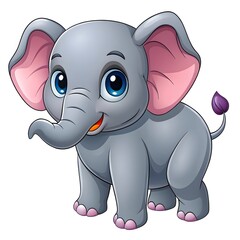 Obraz premium Beautiful illustration elephant clipart isolated on a white background 
