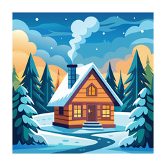 Obraz premium Winter season concept vector illustration